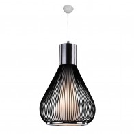 Lampadario a soffitto in metallo "Grill" silver e nero 30 cm